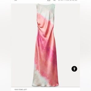 Zara Tie Dye Silk Satin Midi Dress